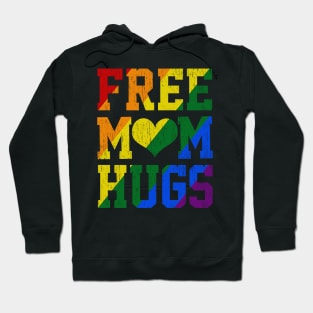 Rainbow LGBT Pride love Distressed Free mom Hugs Hoodie